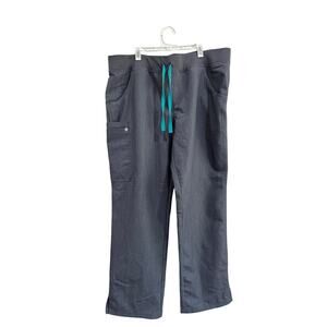 FIGS Kade Scrub Pants Gray Drawstring Cargo Medical Workwear Size Large